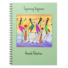 Caderno Espiral Aquarela, Arte Africana, Exprimindo Felicidade