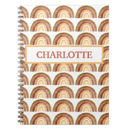 Caderno Espiral Aquarela Boho Pastel Fofo Menina Cores do Arco-íri