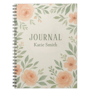 Caderno Espiral Aquarela Botânica Personalizada