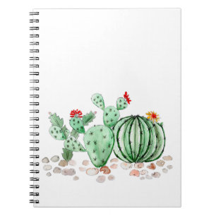 Caderno Espiral aquarela, cacto