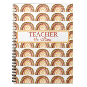 Caderno Espiral Aquarela Cute Boho Pastel Arco-Íris