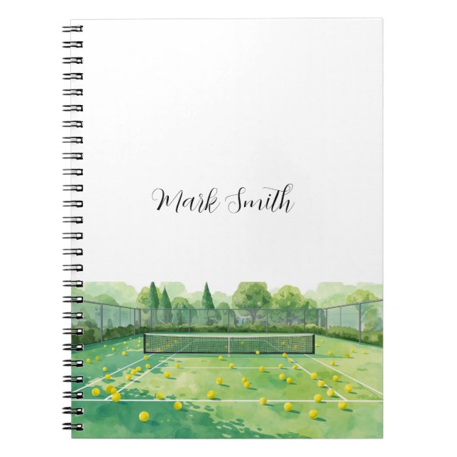 Caderno Espiral Aquarela da quadra de tênis (Frente)
