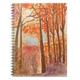 Caderno Espiral Aquarela de Florestas de Outono
