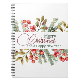 Caderno Espiral Aquarela Elegante de Natal