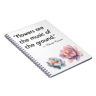 Caderno Espiral Aquarela Floral Peônia