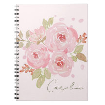 Aquarela Floral Personalizada com Nome em Rosa