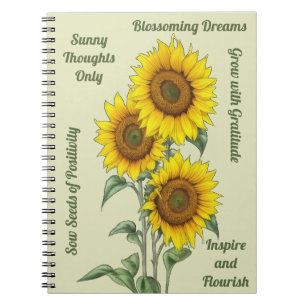 Caderno Espiral Aquarela Girassóis