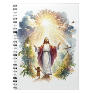 Caderno Espiral Aquarela Jesus