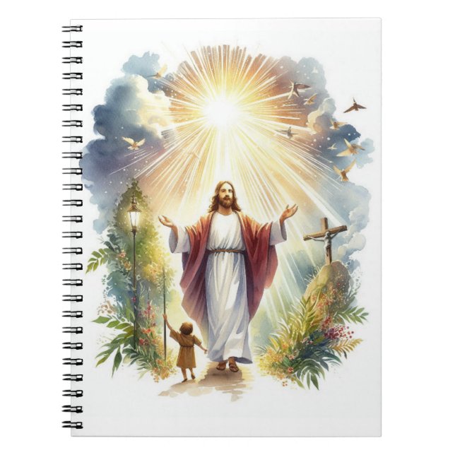 Caderno Espiral Aquarela Jesus (Frente)