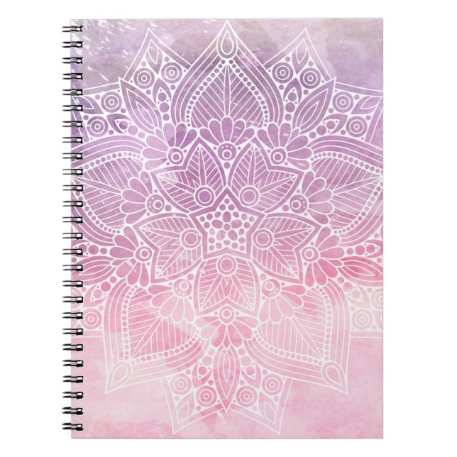 Caderno Espiral Aquarela Mandala Cura Holística & Espiritual (Frente)