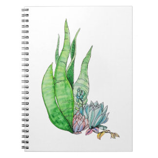 Caderno Espiral Aquarela Suculentas Botânica Verdura