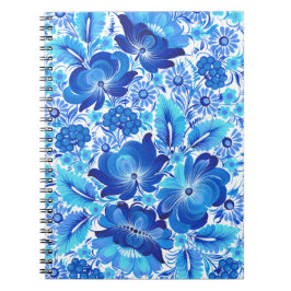 Caderno Espiral Aquarelas da arte popular ucraniana de Petrikivka