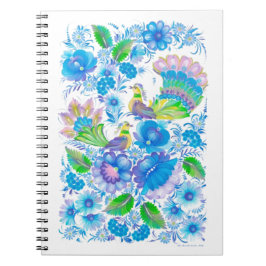 Caderno Espiral Aquarelas de arte popular ucraniana Petrikivka ass