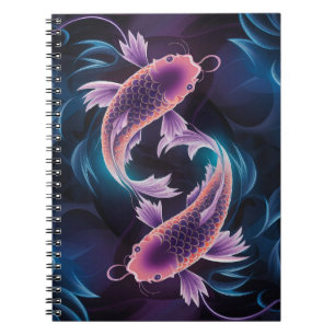 Caderno Espiral Aquário de Peixes Exóticos Coloridos e Translúcido