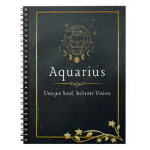 Caderno Espiral Aquário Zodíaco – Alma Única, Visão Infinita