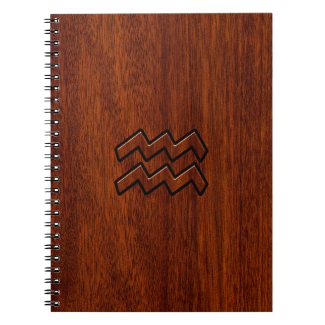 Caderno Espiral Aquarius Zodiac - Sinal Mahogany - Estilo (Frente)