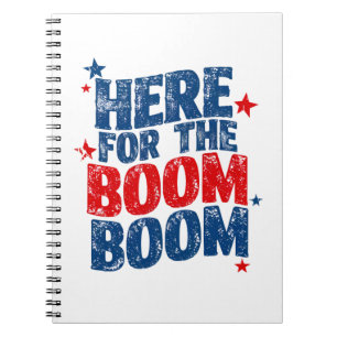 Caderno Espiral Aqui para O Boom 4 de Julho Patriótico 