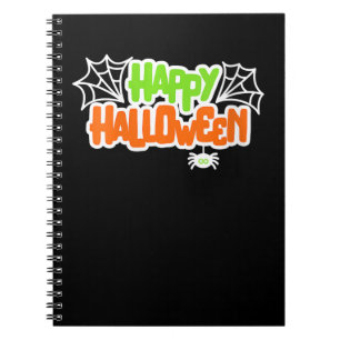 Caderno Espiral Aranha-Aranha Feliz Halloween Colorida Aranha Cuta