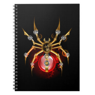 Caderno Espiral Aranha-do-galo em preto