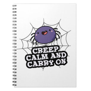 Caderno Espiral Aranha Engraçada Calma e Continue Pun Espetacular