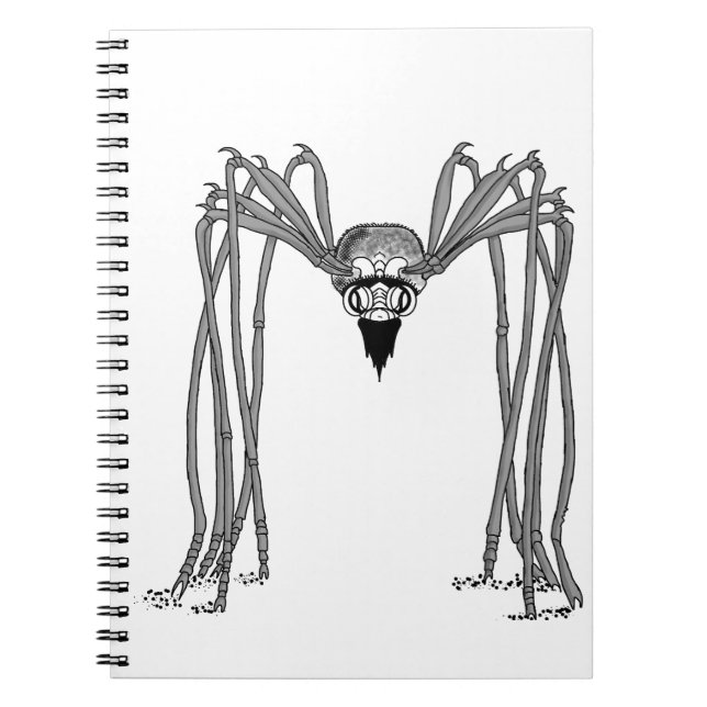 Caderno Espiral aranha. preto e branco (Frente)