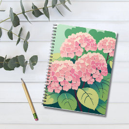 Caderno Espiral Arbusto de Hortênsia Rosa