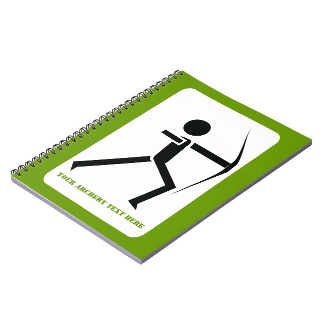 Caderno Espiral Archer com seu arco preto, arquivista verde person (Left Side)