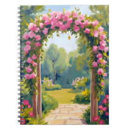 Caderno Espiral Arco de Flores de Casamento | Pintura de Casamento