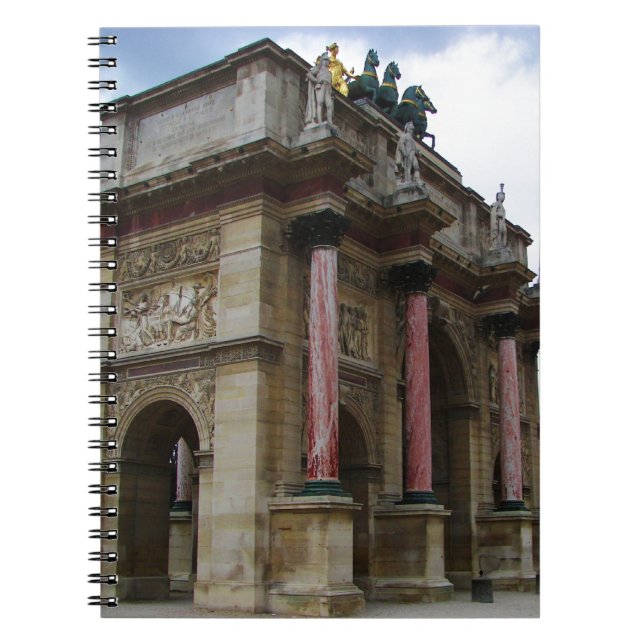 Caderno Espiral Arco de Triunfo do Carrousel. (Frente)
