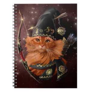 Caderno Espiral Arco-gato vermelho