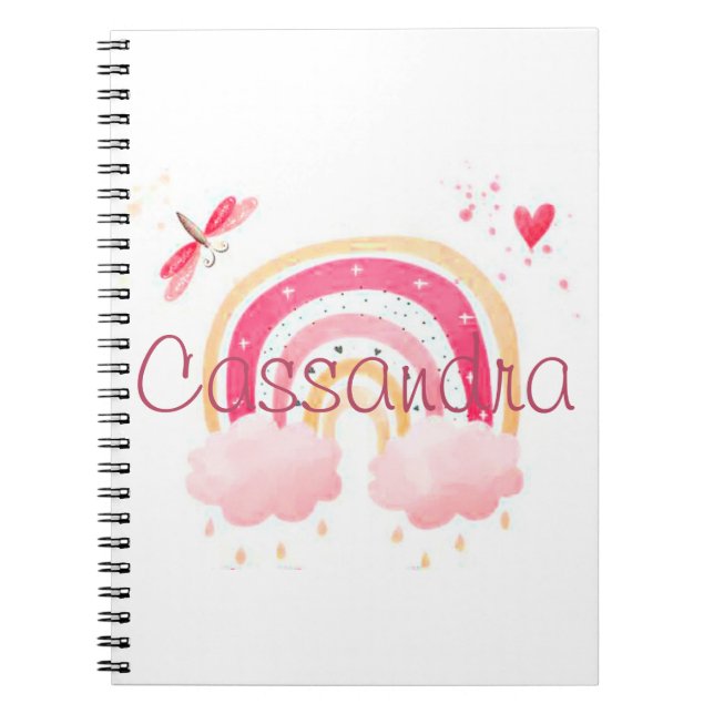 Caderno Espiral Arco-íris aquarela personalizado (Frente)