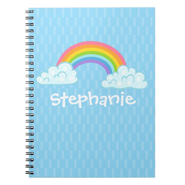 Caderno Espiral Arco-Íris Caprichoso com Nome Pers (Frente)