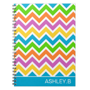 Caderno Espiral Arco-Íris Colorido Brilhante Personalizado