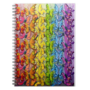 Caderno Espiral Arco-íris de Borboletas