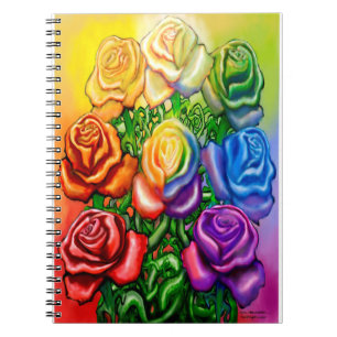 Caderno Espiral Arco-íris de Rosas