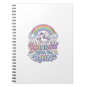 Caderno Espiral Arco-íris de Unicórnio Após a Chuva Vetor Premium 