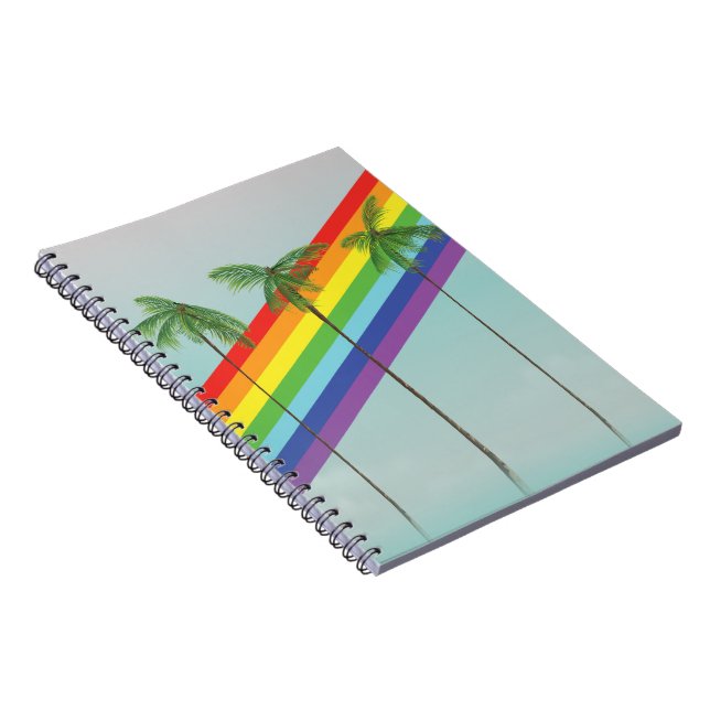 Caderno Espiral Arco-íris e Palmeiras (Lado Direito)