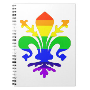 Caderno Espiral Arco-Íris Estilizado Fleur de Lis