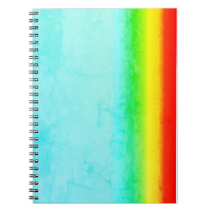 Caderno Espiral Arco-íris no Céu Ciano,