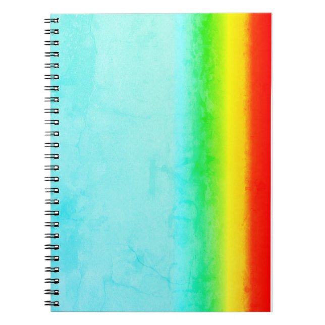 Caderno Espiral Arco-íris no Céu Ciano, (Frente)