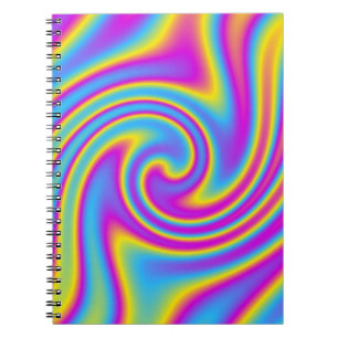 Caderno Espiral arco-íris ondulado