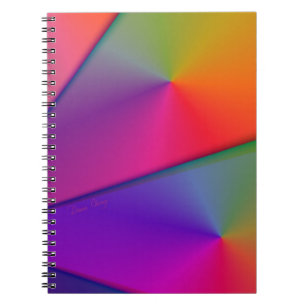 Caderno Espiral Arco-íris Origami - redemoinhos do índigo & da