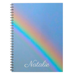 Caderno Espiral Arco-íris real natural personalizado