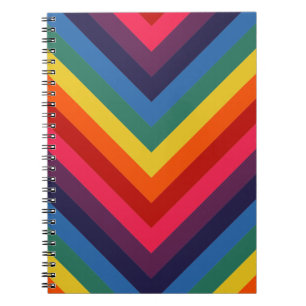 Caderno Espiral Arco-Íris Retroativo Brilhante e Colorido