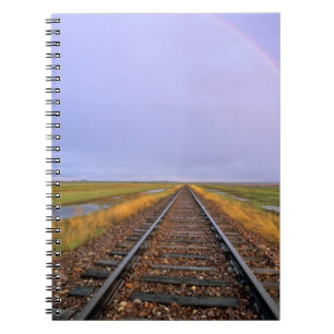 Caderno Espiral Arco-íris sobre trilhos de trem perto de Fairfield