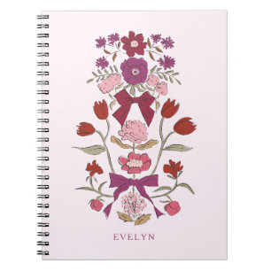 Caderno Espiral Arcos e Blossomas Magenta Russo