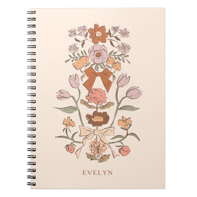 Caderno Espiral Arcos e Blossomas Rustic Terracotta (Frente)