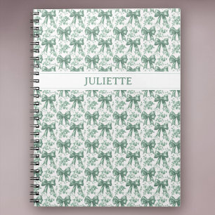 Caderno Espiral Arcos Verdes Florais Elegante Vintage