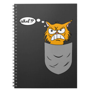 Caderno Espiral ärgerliche Katze in Brusttasche