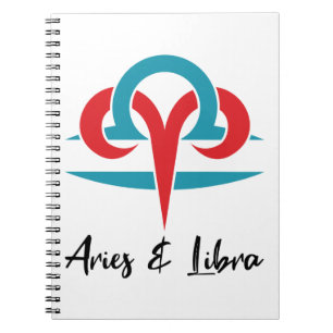 Caderno Espiral Aries e Casais de Libra Astrologia do Horoscópio 